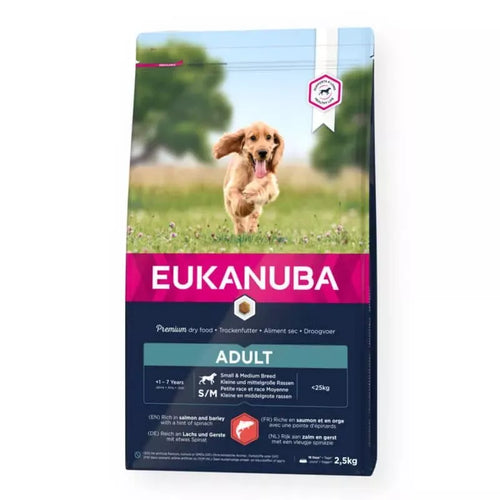 Eukanuba Adult Small & Medium Lazac és Árpa Száraz Kutyatáp 2.5kg
