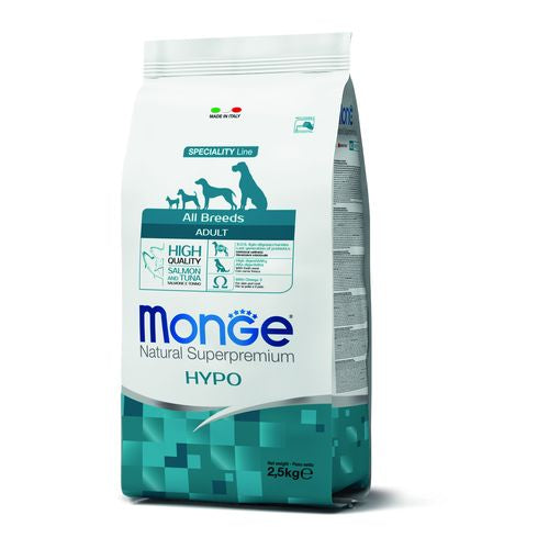 MONGE Natural Superpremium All Breeds Hypo 2.5kg Hipoallergén Táp Lazac/Tonhal