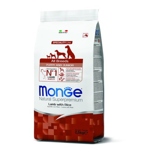 MONGE Natural Superpremium All Breeds Puppy 2.5kg Monoprotein Táp Bárány/Rizs