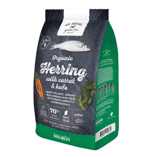 GO NATIVE Ultra Prémium Kutyatáp Herring, Répa és Kel 800g