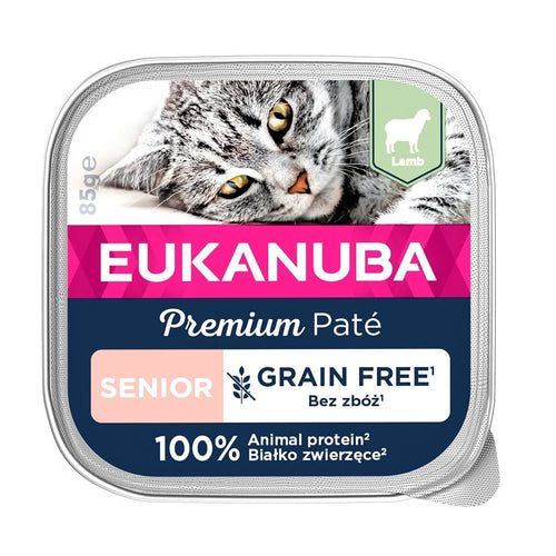 Eukanuba Grain Free Monoprotein Bárányos Alutasak Öreg Macskák Számára 85g