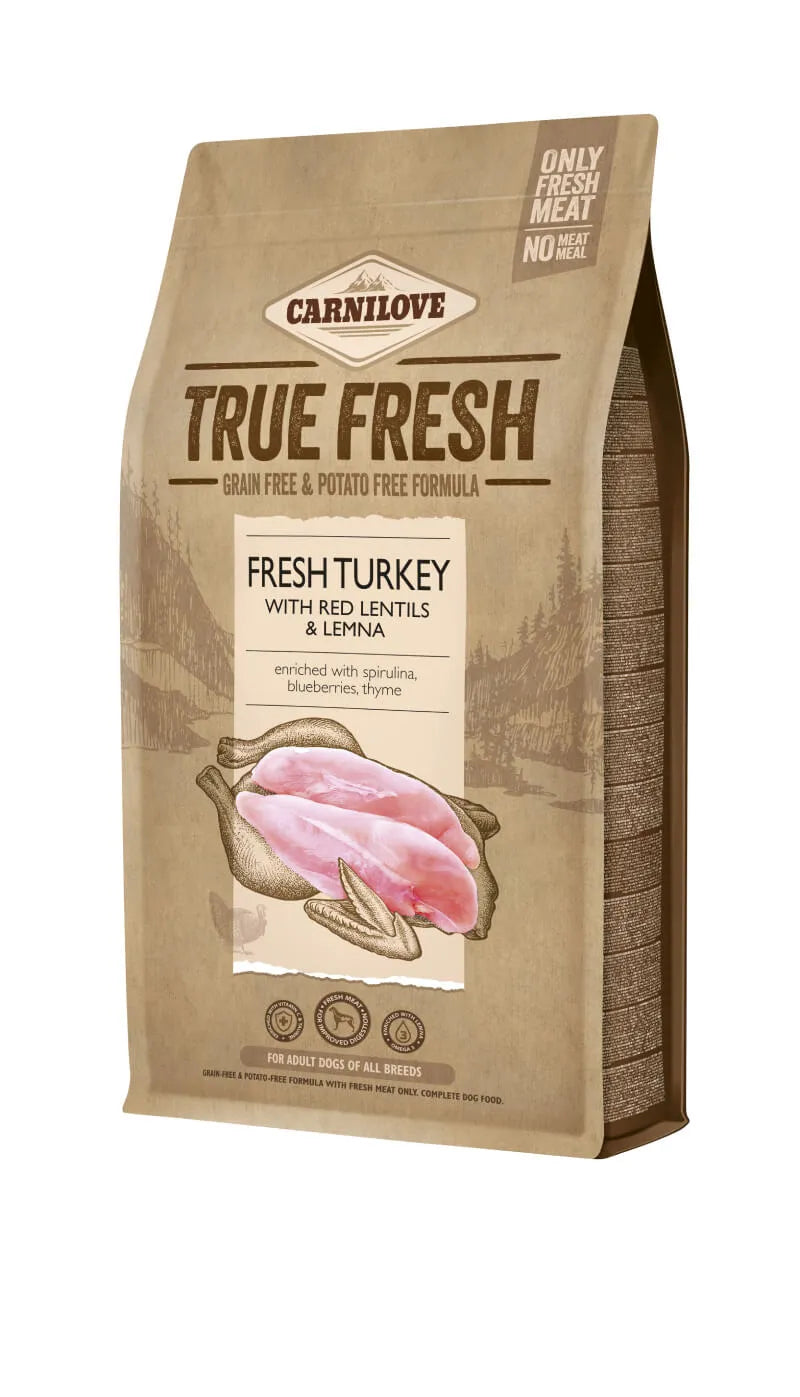 Carnilove True Fresh Kutyatáp - Pulyka, Vöröslencse és Békalencse 4kg